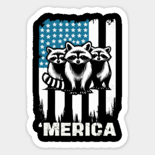 Funny Raccoon American Flag Magnet