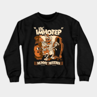 Lil Imhotep - Vintage Cartoon Mummy - Creepy Cute Halloween Crewneck Sweatshirt