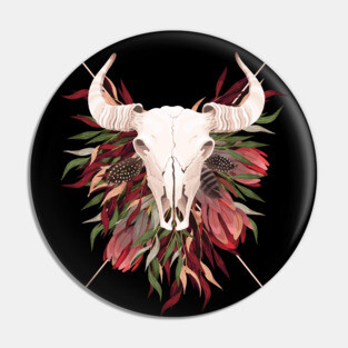 Forest Goat Skull Pin