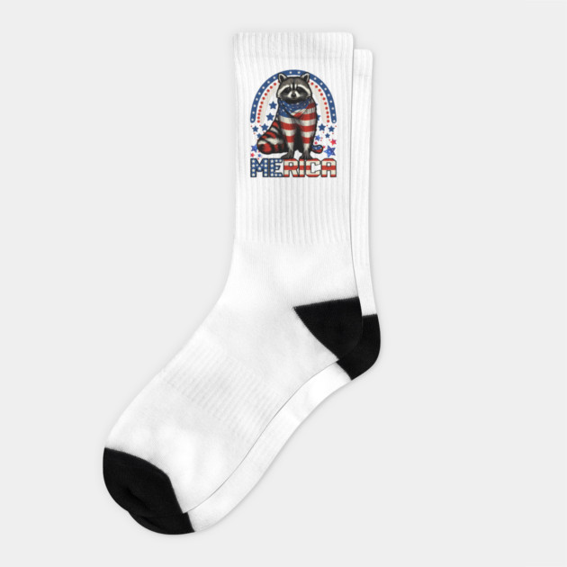 Raccoon Merica Socks by JessArty