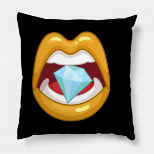Gold Diamond Lips Pillow