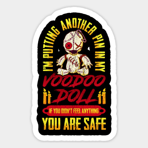 Voodoo Doll Funny Halloween Trick or Treat Magnet by creative