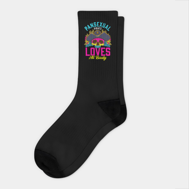 Pansexual Pirate Funny Halloween Trick or Treat Socks by creative