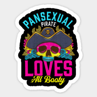 Pansexual Pirate Funny Halloween Trick or Treat Sticker