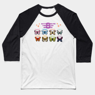 Fibromyalgia Butterflies Baseball T-Shirt