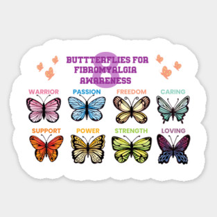 Fibromyalgia Butterflies Sticker