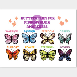 Fibromyalgia Butterflies Posters and Art