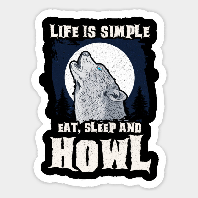 Eat, Sleep and Howl Wolf Vintage Grunge Halloween Magnet by creative
