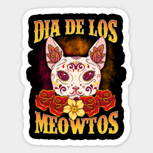 Dia de los Meowtos Beautiful Halloween Cat Trick or Treat Magnet