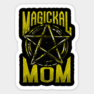 Magical Mom Pentagram Symbol Funny Occult Vintage Halloween Magnet