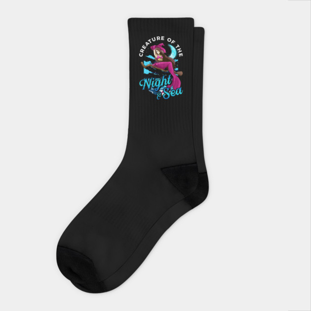 Mermaid Witch Creature of the Night & Sea Halloween Gift Socks by creative