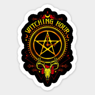 Witching-Hour Pentagram Symbol Halloween Trick or Treat Gift Sticker