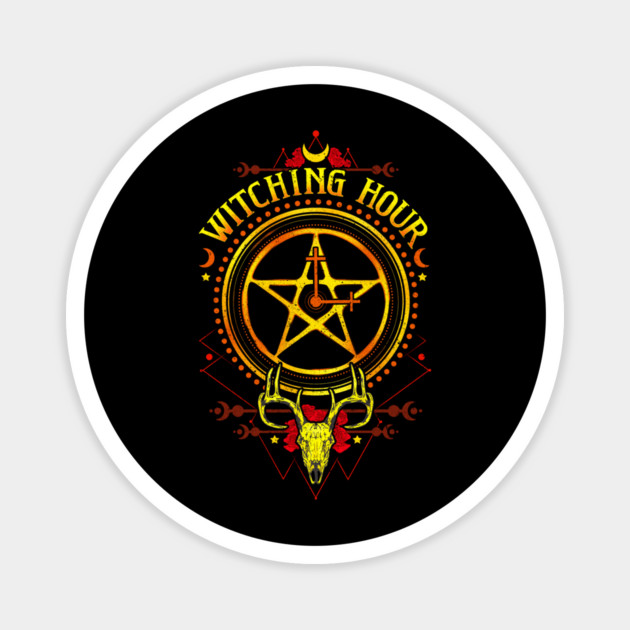 Witching-Hour Pentagram Symbol Halloween Trick or Treat Gift Magnet by creative