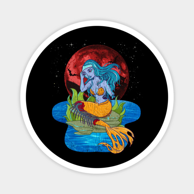 Zombie Mermaid Funny Halloween Trick or Treat Gift Magnet by creative