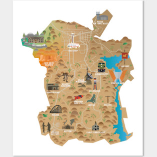 Mojave Wastelands Map Posters and Art