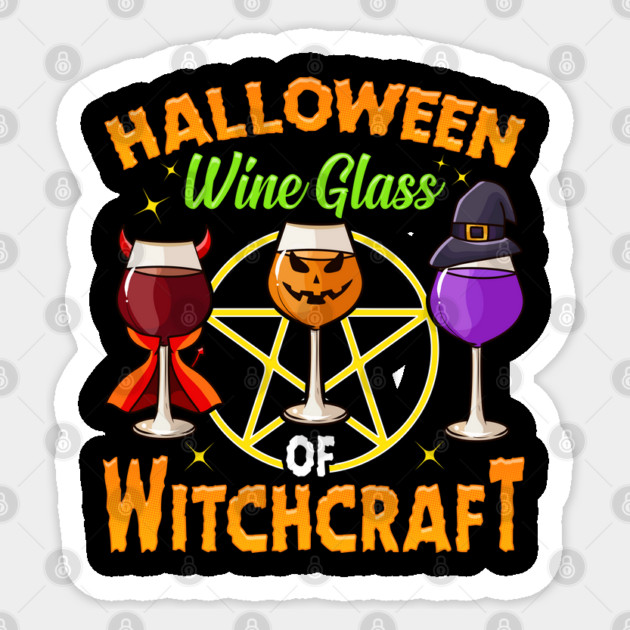Halloween Wine Glass of Witchcraft Wine Glasses Characters Gift Sticker by creative