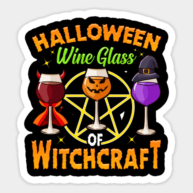 Halloween Wine Glass of Witchcraft Wine Glasses Characters Gift Magnet by creative