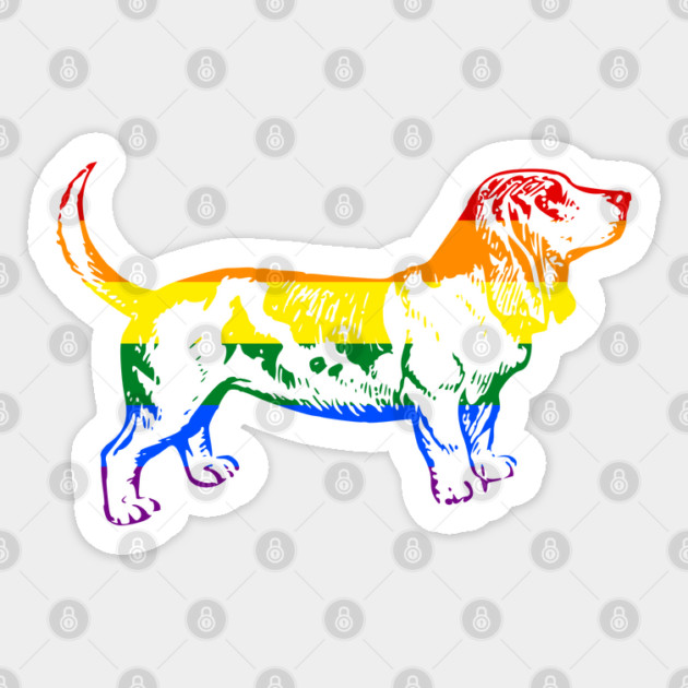 Rainbow Basset Hound Pride - Pride Month - LGBT Gifts - Pride Flag Basset Hound Sticker by Yesteeyear