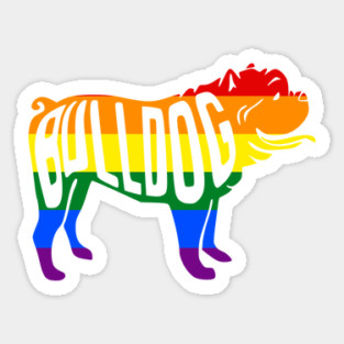 Rainbow Bulldog Pride - Pride Month - LGBT Gifts - Pride Flag Bulldog Magnet