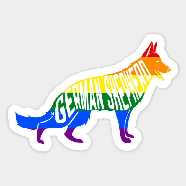 Rainbow German Shepherd Pride - Pride Month - LGBT Gifts - Pride Flag GSD Magnet by Yesteeyear