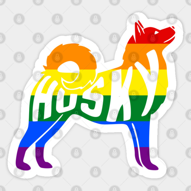 Rainbow Husky Pride - Pride Month - LGBT Gifts - Pride Flag Husky Sticker by Yesteeyear