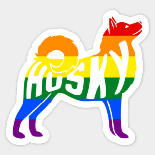 Rainbow Husky Pride - Pride Month - LGBT Gifts - Pride Flag Husky Magnet