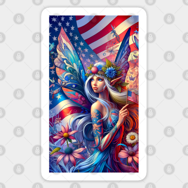 USA American Fairy Sticker by HolidayBug