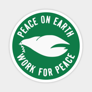 Retro Peace on Earth Work for Peace Anti-Vietnam Protest Button Magnet