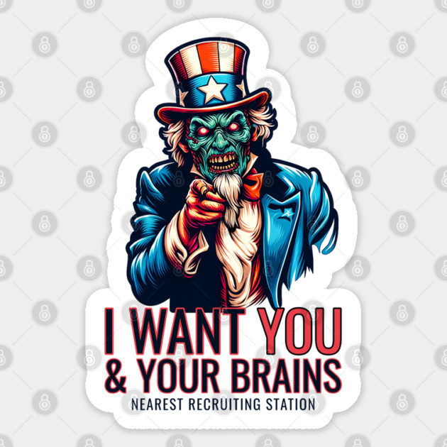 Zombie Uncle Sam Sticker by HolidayBug