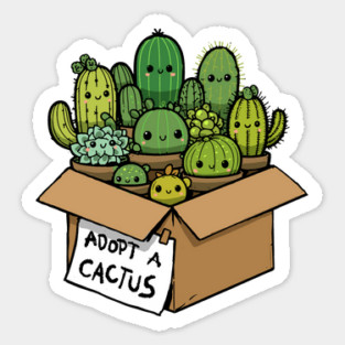 Adopt a Cactus Sticker
