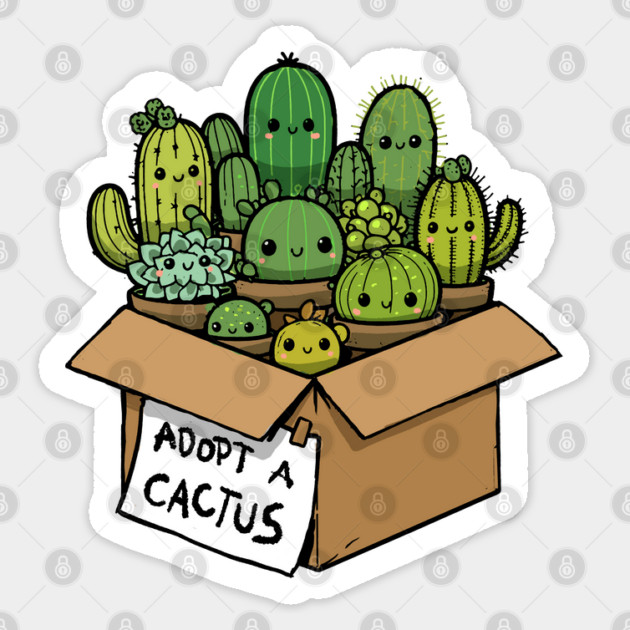 Adopt a Cactus Sticker by GoshWow®