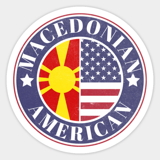 Proud Macedonian-American Badge - Macedonia Flag Magnet by Yesteeyear