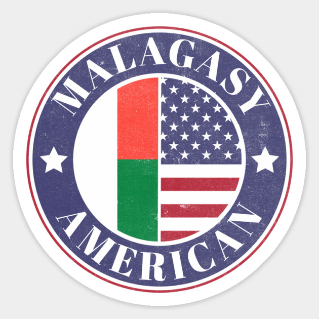 Proud Malagasy-American Badge - Madagascar Flag Magnet by Yesteeyear
