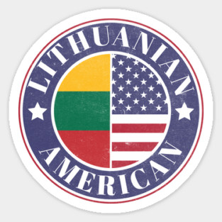 Proud Lithuanian-American Badge - Lithuania Flag Magnet