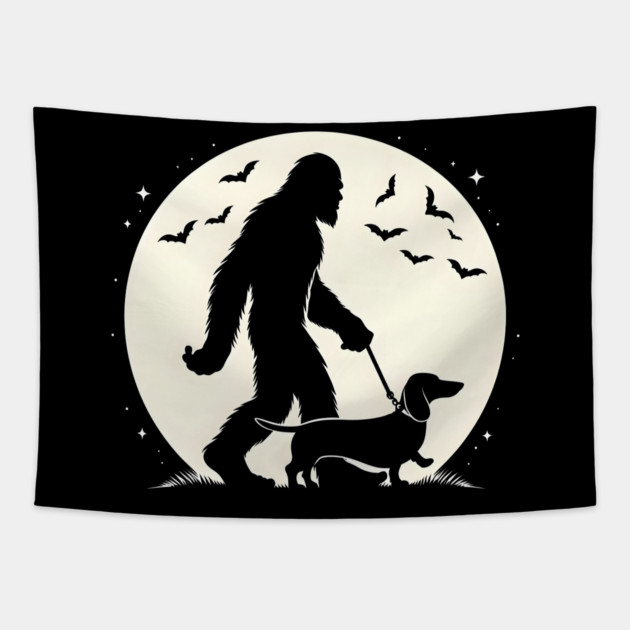 Bigfoot's Moonlit Walk Tapestry by MakerMind8.2
