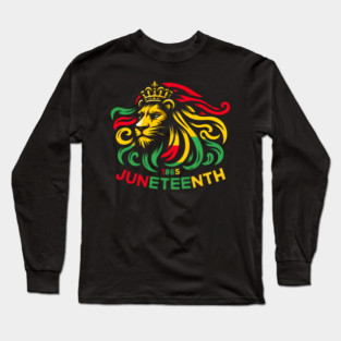 Celebrate Juneteenth with a Reggae Lion Long Sleeve T-Shirt