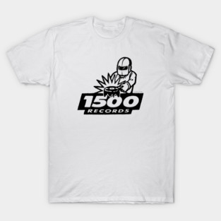 1500 Records (Black) - electronic, DJ, techno music (God Lives Underwater, Ugly Duckling, Dub Pistols) T-Shirt