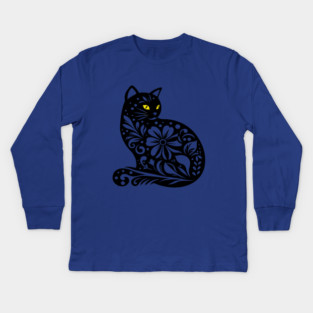 Flower Cat Kids Long Sleeve T-Shirt