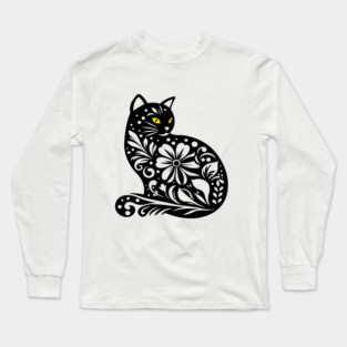 Flower Cat Long Sleeve T-Shirt
