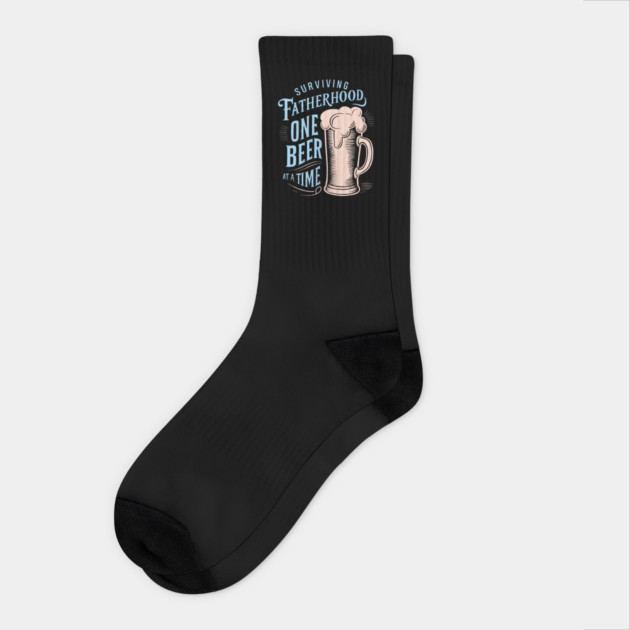Surviving Fatherhood Dad Life Humor Socks by Anticorporati