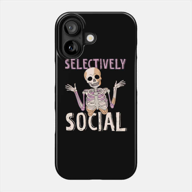Selectively Social Skeleton Phone Case by The WYLD Tribe