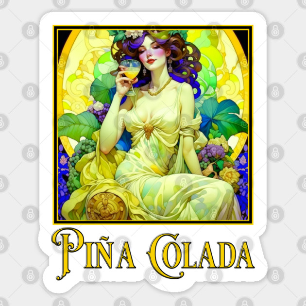 Art Nouveau Pina Colada Sticker by HolidayBug
