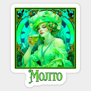 Art Nouveau Mojito Sticker