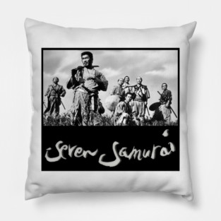 Seven Samurai Vintage Retro Pillow