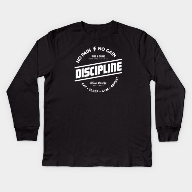 DISCIPLINE Kids Long Sleeve T-Shirt by artslaves