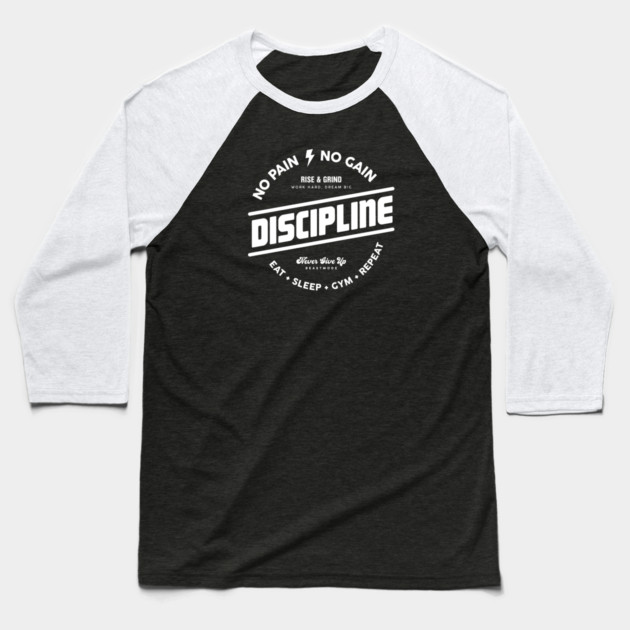 DISCIPLINE Baseball T-Shirt by artslaves