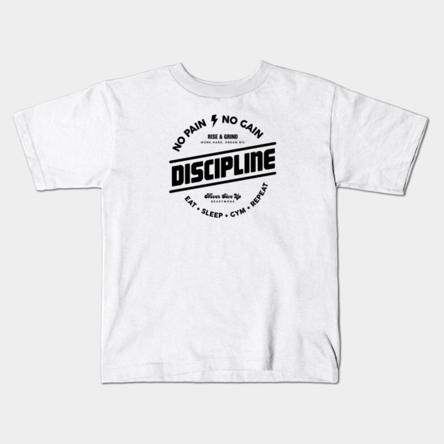 DISCIPLINE Kids T-Shirt by artslaves