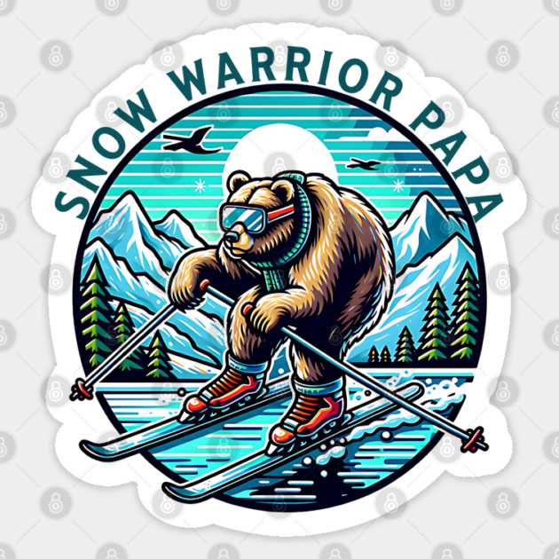 Ski dad, snow warrior papa, ski papa bear Sticker by Prinyos