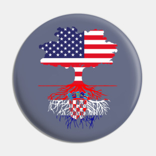 American Grown Croatian Roots Pin