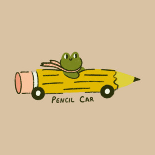 Frog in a Pencil Car T-Shirt